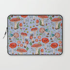 Lovely Red Mushrooms - Bluebg Laptop Sleeve Gallery Image 1