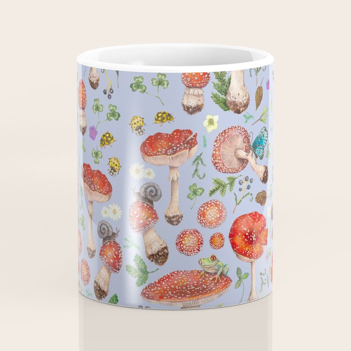 Lovely Red Mushrooms - Bluebg Coffee Mug Gallery Image 4