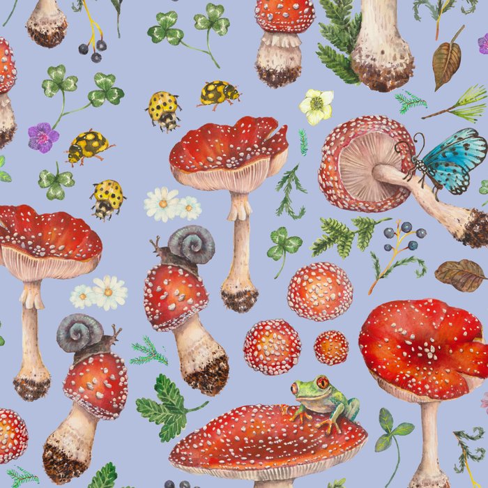 Lovely Red Mushrooms - Bluebg Coffee Mug Gallery Image 2