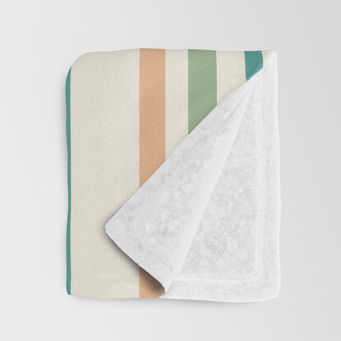 Classic Stripes XXVI - Natural Boho Throw Blanket Gallery Image 3