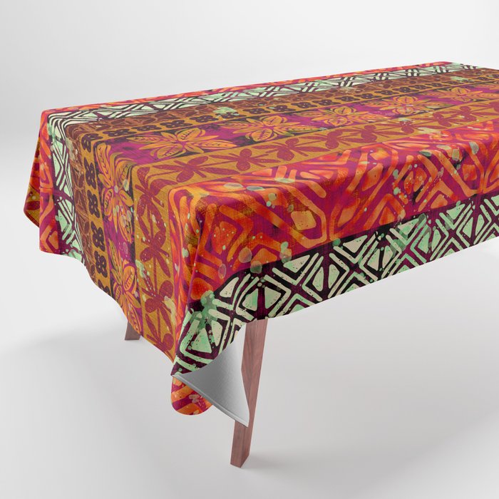 Vintage Hawaii Barkcloth Beachy design 204b Tablecloth Gallery Image 1