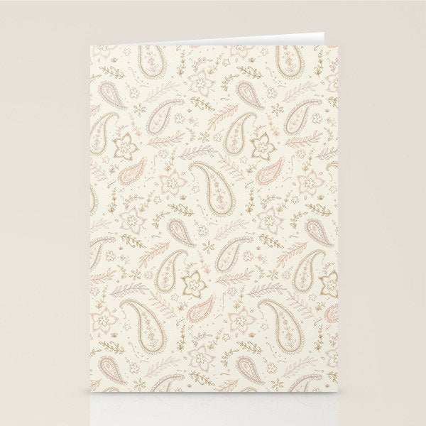 Paisley - Soft Pink Stationery Card Gallery Image 1