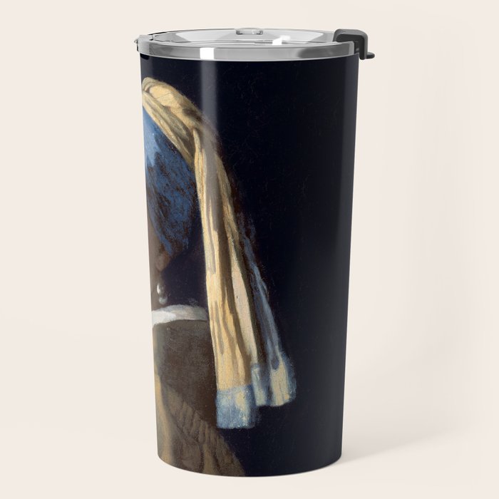 Girl with Pearl Earing Blowing Gum Travel Mug Gallery Image 2