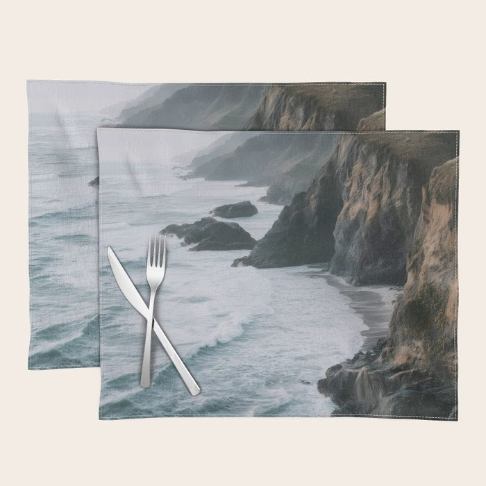 Waves Below Pines - Pacific Northwest Coast Wall Art Placemat Gallery Image 1
