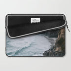 Waves Below Pines - Pacific Northwest Coast Wall Art Laptop Sleeve Gallery Image 2