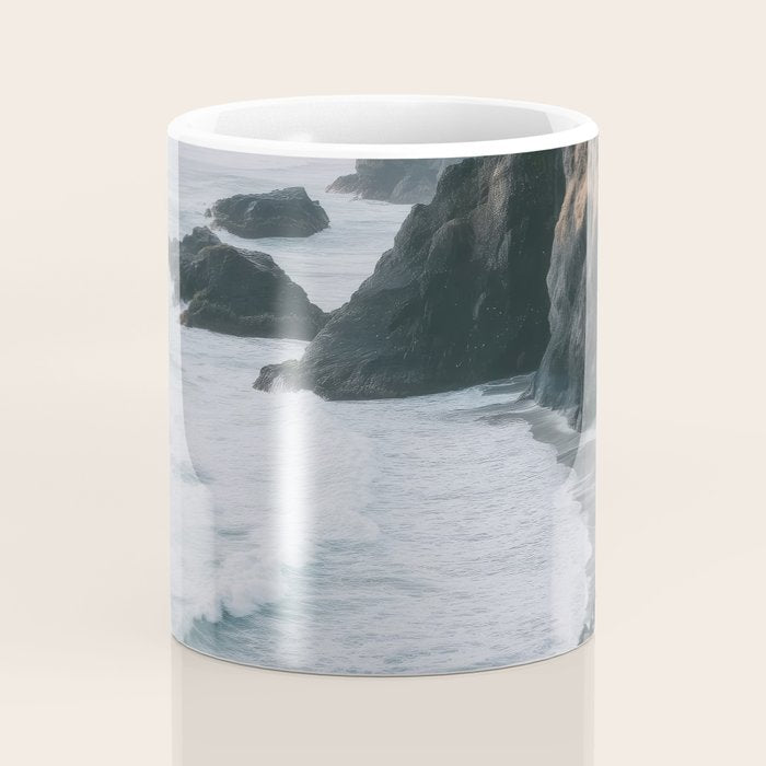 Waves Below Pines - Pacific Northwest Coast Wall Art Coffee Mug Gallery Image 4