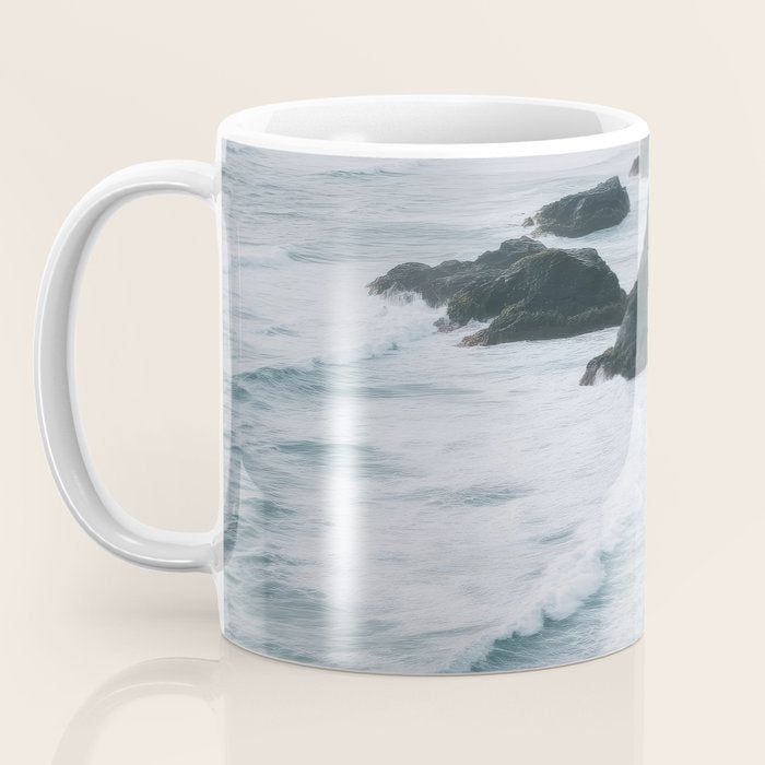 Waves Below Pines - Pacific Northwest Coast Wall Art Coffee Mug Gallery Image 3