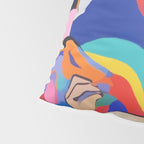 The Feminist, Women Rights Abstract Portrait Eclectic Painting, Modern Bohemian Brown Woman Nude Colorful Pillow Sham Gallery Image 4