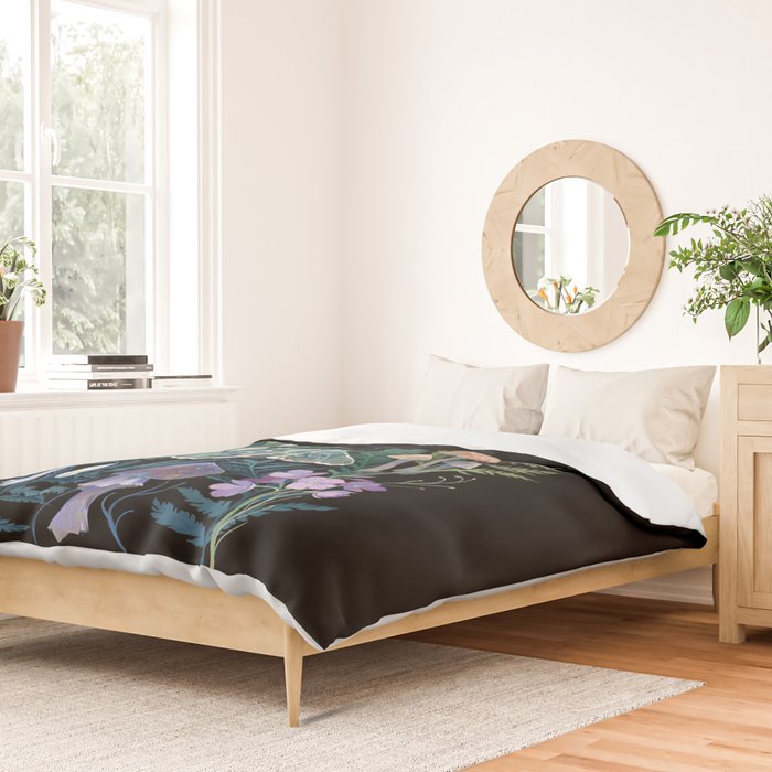 Sphinx Moth Moon Garden Duvet Cover Gallery Image 2