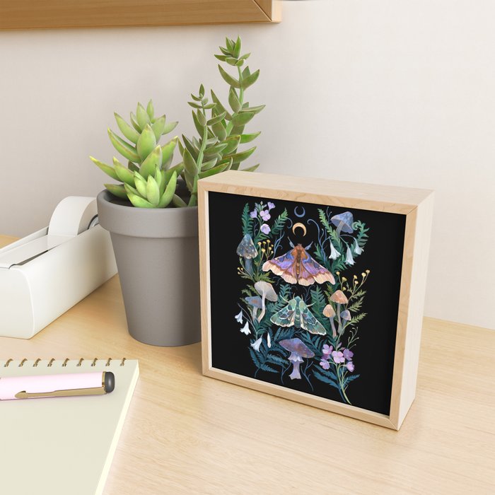 Sphinx Moth Moon Garden Mini Art Print Gallery Image 2