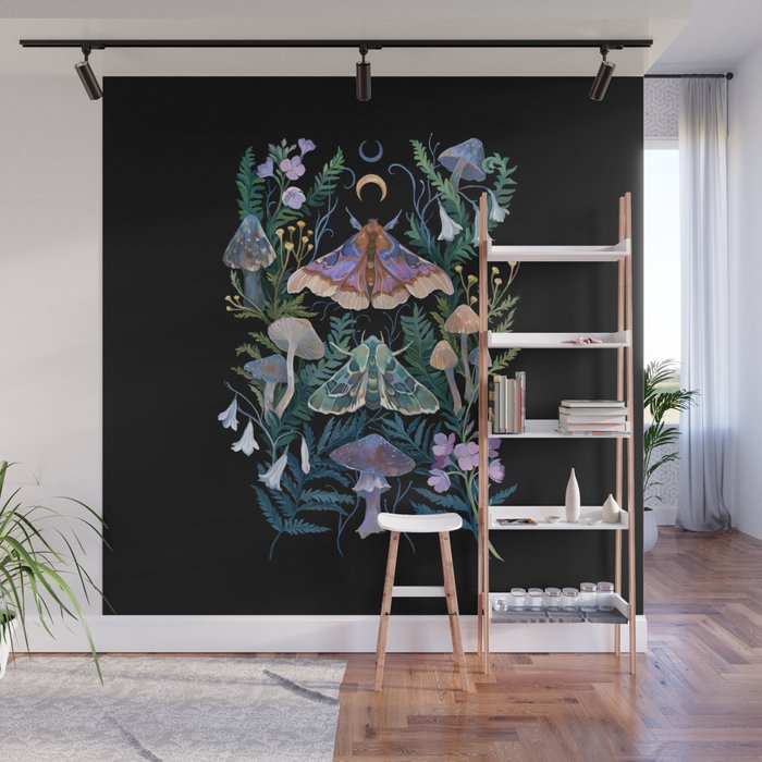 Sphinx Moth Moon Garden Wall Mural Gallery Image 1