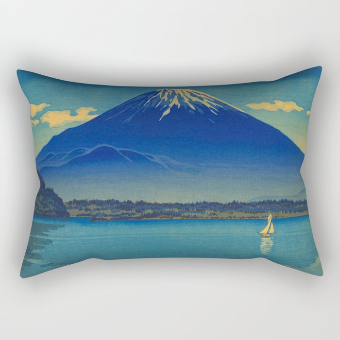 Tsuchiya Koitsu Vintage Japanese Woodblock Print Mount Fuji Rectangular Pillow Gallery Image 2