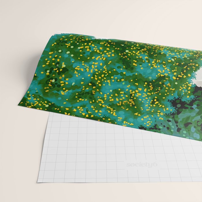 Tigers in Greece | Santorini Travel Architecture, Wildlife Animal Painting | Watercolor Illustration Wrapping Paper Gallery Image 2