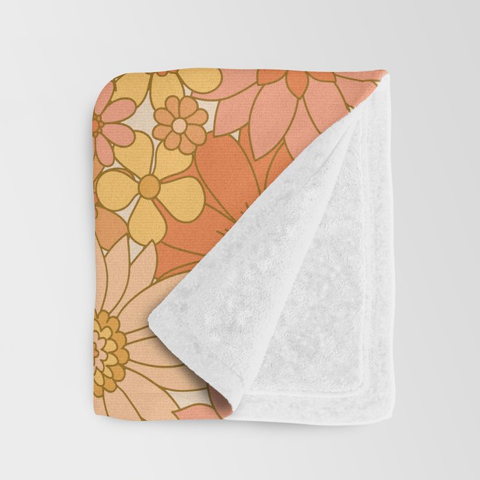 70s Retro Daisy Floral Throw Blanket Gallery Image 3
