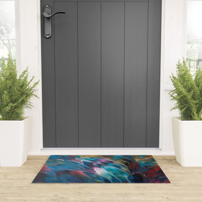 Multi Feather Splash Welcome Mat Gallery Image 3