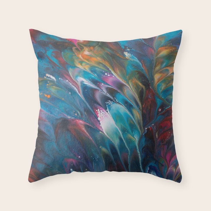 Multi Feather Splash Throw Pillow Gallery Image 6