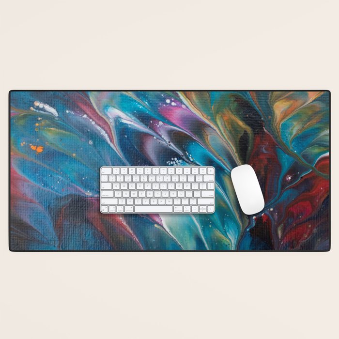 Multi Feather Splash Desk Mat Gallery Image 1