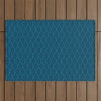 Japanese Seigaiha Blue Sea and Waves Outdoor Rug Gallery Image 1
