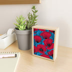 Red poppy garden on blue Mini Art Print Gallery Image 2