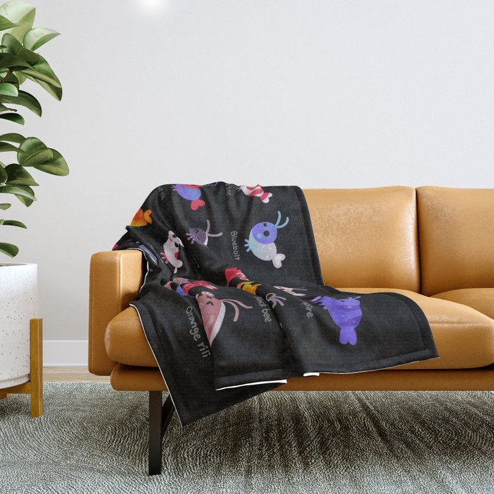 Freshwater shrimp - name Throw Blanket Gallery Image 1