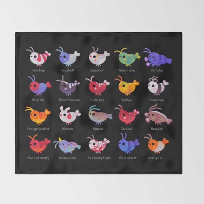 Freshwater shrimp - name Throw Blanket Gallery Image 2