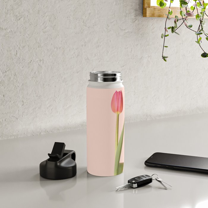 The pink tulip | Floral photography | Flower botanical photograph Water Bottle Gallery Image 4