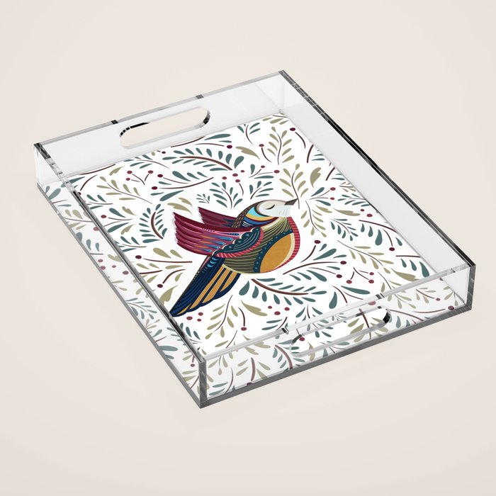 Peace Bird | White Acrylic Tray Gallery Image 1