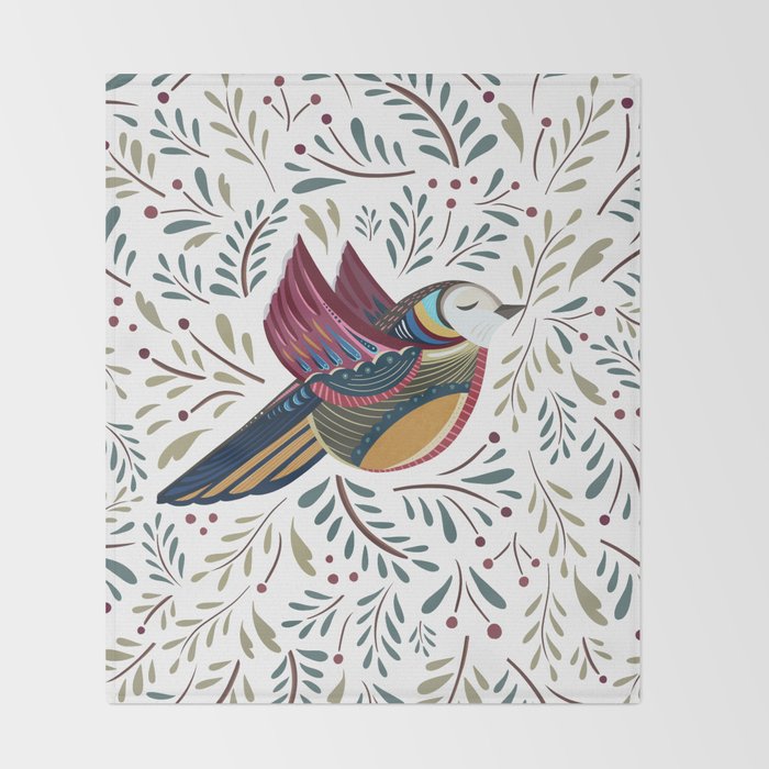 Peace Bird | White Throw Blanket Gallery Image 2