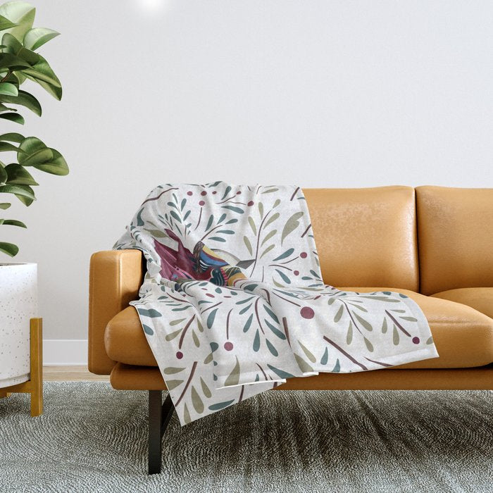 Peace Bird | White Throw Blanket Gallery Image 1