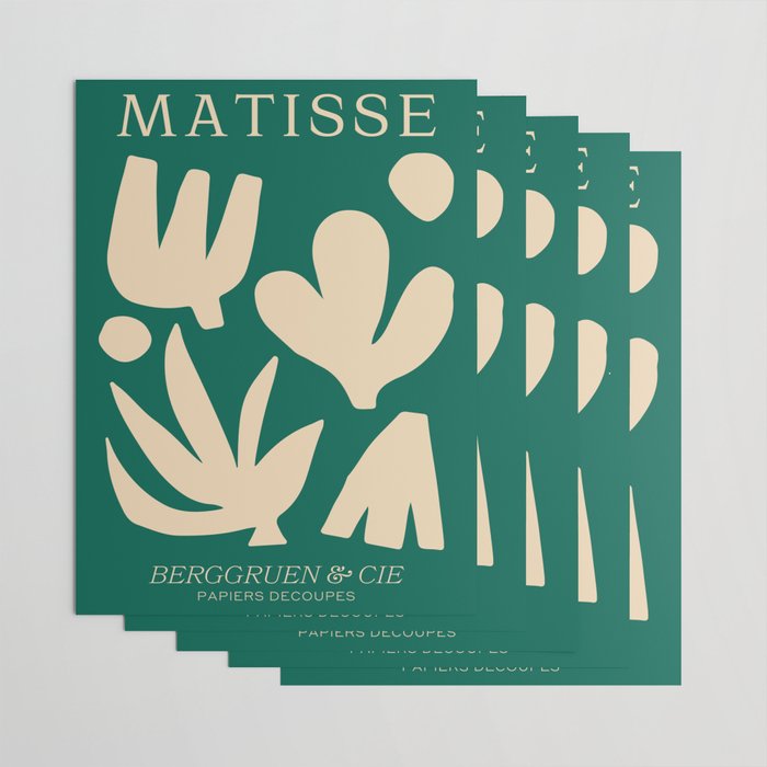 Bottle Green Collage: Paper Cutouts Matisse Edition Wrapping Paper Gallery Image 3