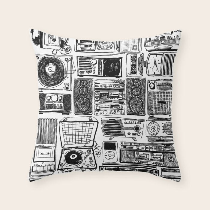 Music Boxes Throw Pillow