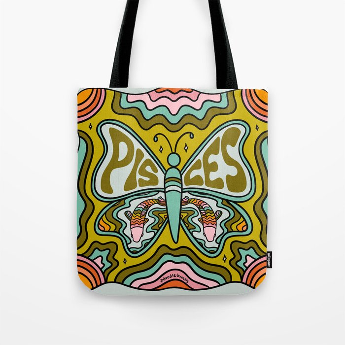Pisces Butterfly Tote Bag Gallery Image 1