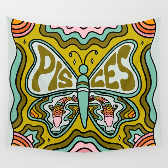 Pisces Butterfly Wall Tapestry Gallery Image 4