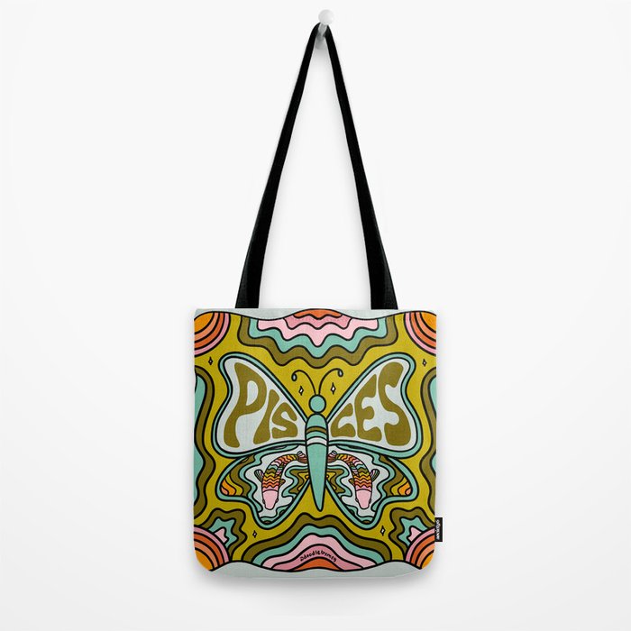 Pisces Butterfly Tote Bag Gallery Image 2