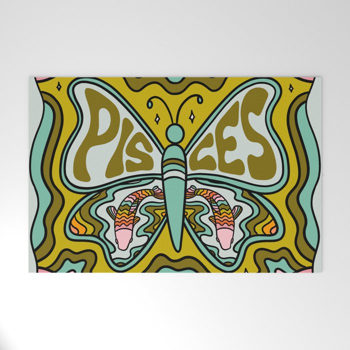 Pisces Butterfly Welcome Mat Gallery Image 1