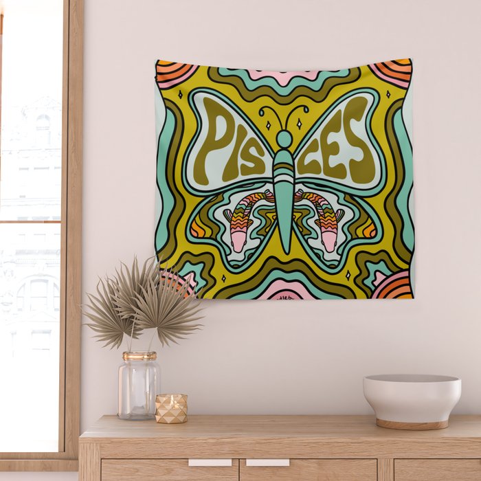 Pisces Butterfly Wall Tapestry Gallery Image 2