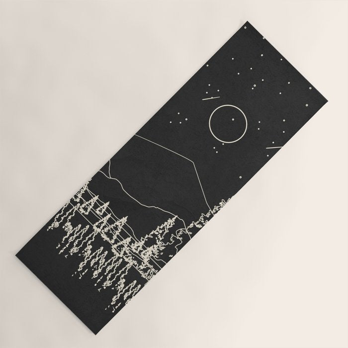 Night Forest Linescape Yoga Mat Gallery Image 1