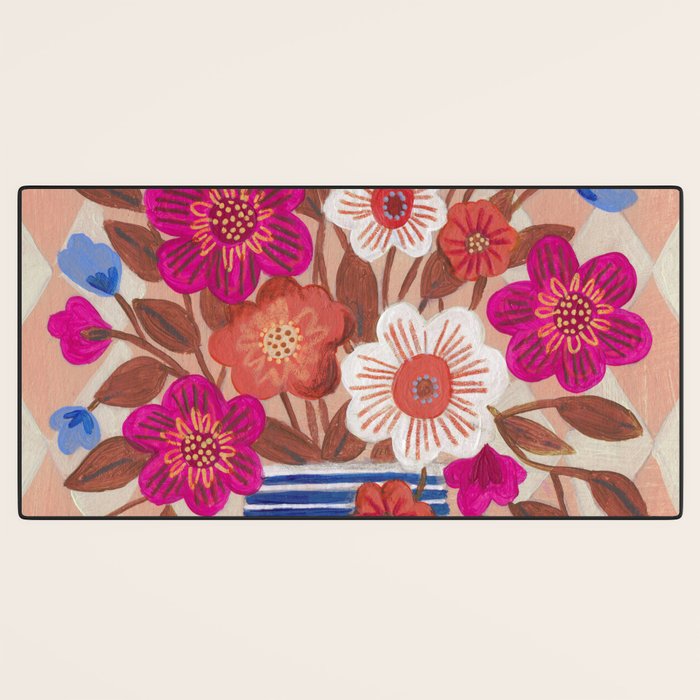 Still life Vase with Bouquet Bright colours Desk Mat Gallery Image 3