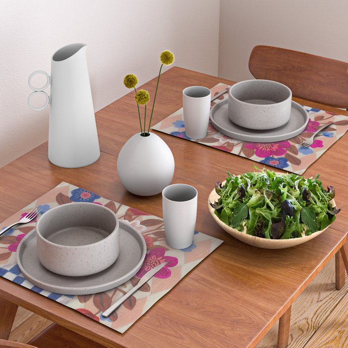 Still life Vase with Bouquet Bright colours Placemat Gallery Image 2