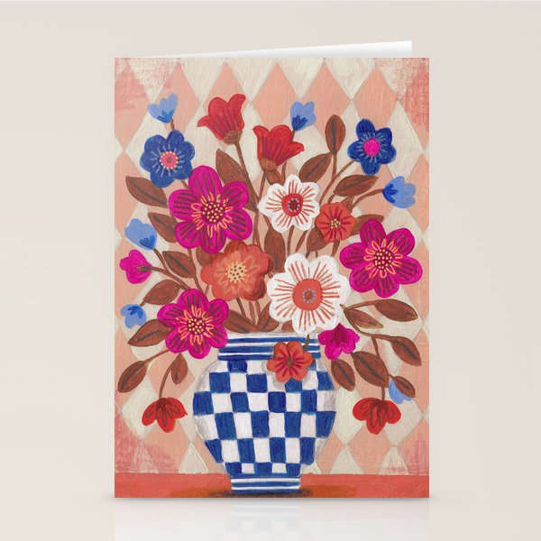 Still life Vase with Bouquet Bright colours Stationery Card Gallery Image 1
