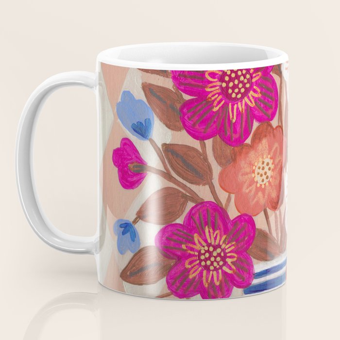 Still life Vase with Bouquet Bright colours Coffee Mug Gallery Image 3