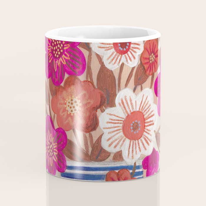 Still life Vase with Bouquet Bright colours Coffee Mug Gallery Image 4