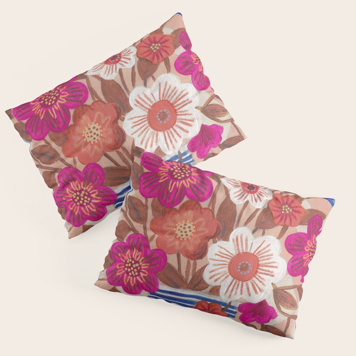 Still life Vase with Bouquet Bright colours Pillow Sham Gallery Image 1