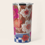 Still life Vase with Bouquet Bright colours Travel Mug Gallery Image 1