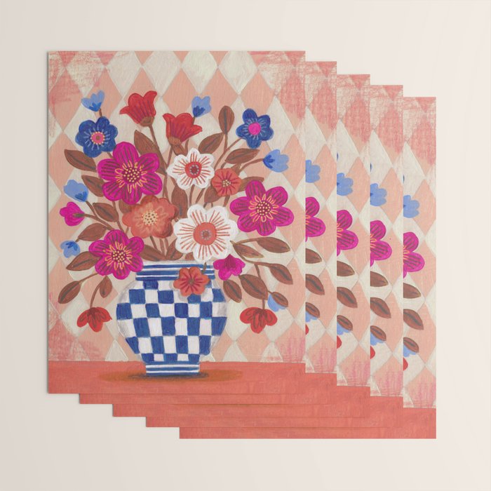 Still life Vase with Bouquet Bright colours Wrapping Paper Gallery Image 3
