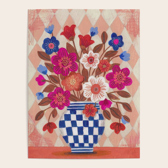 Still life Vase with Bouquet Bright colours Poster Gallery Image 4