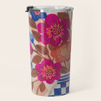 Still life Vase with Bouquet Bright colours Travel Mug Gallery Image 3