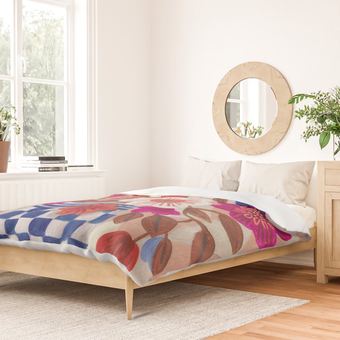 Still life Vase with Bouquet Bright colours Duvet Cover Gallery Image 2