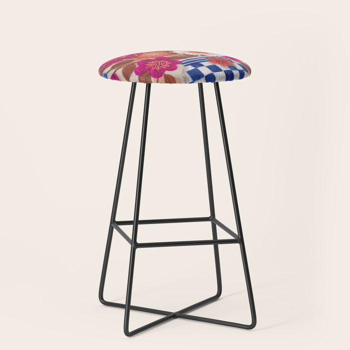 Still life Vase with Bouquet Bright colours Stool Gallery Image 1