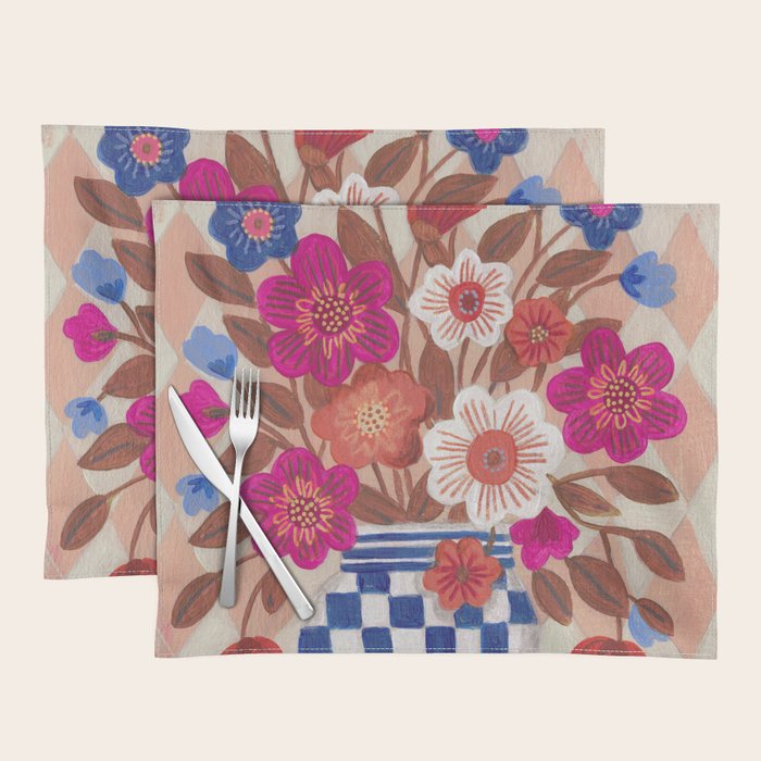 Still life Vase with Bouquet Bright colours Placemat Gallery Image 1